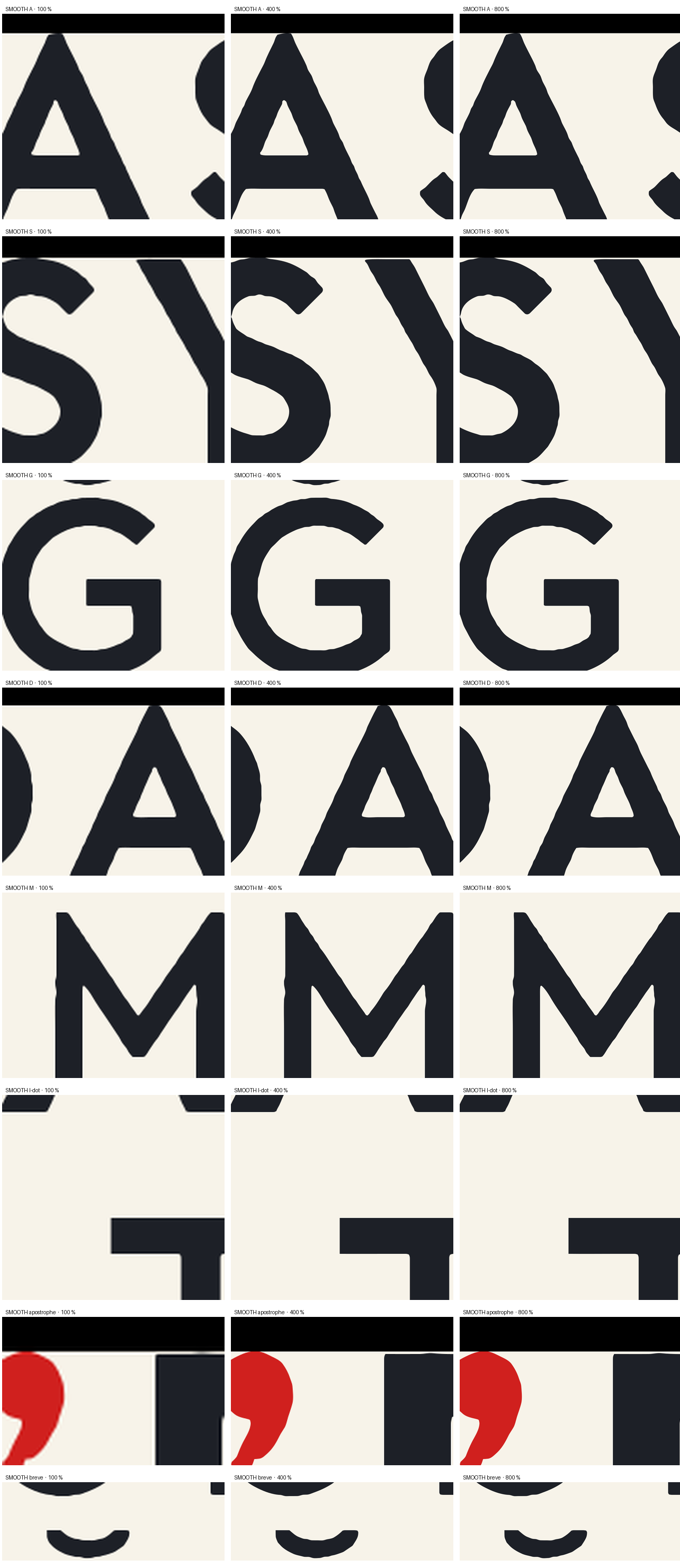 glyphs smooth