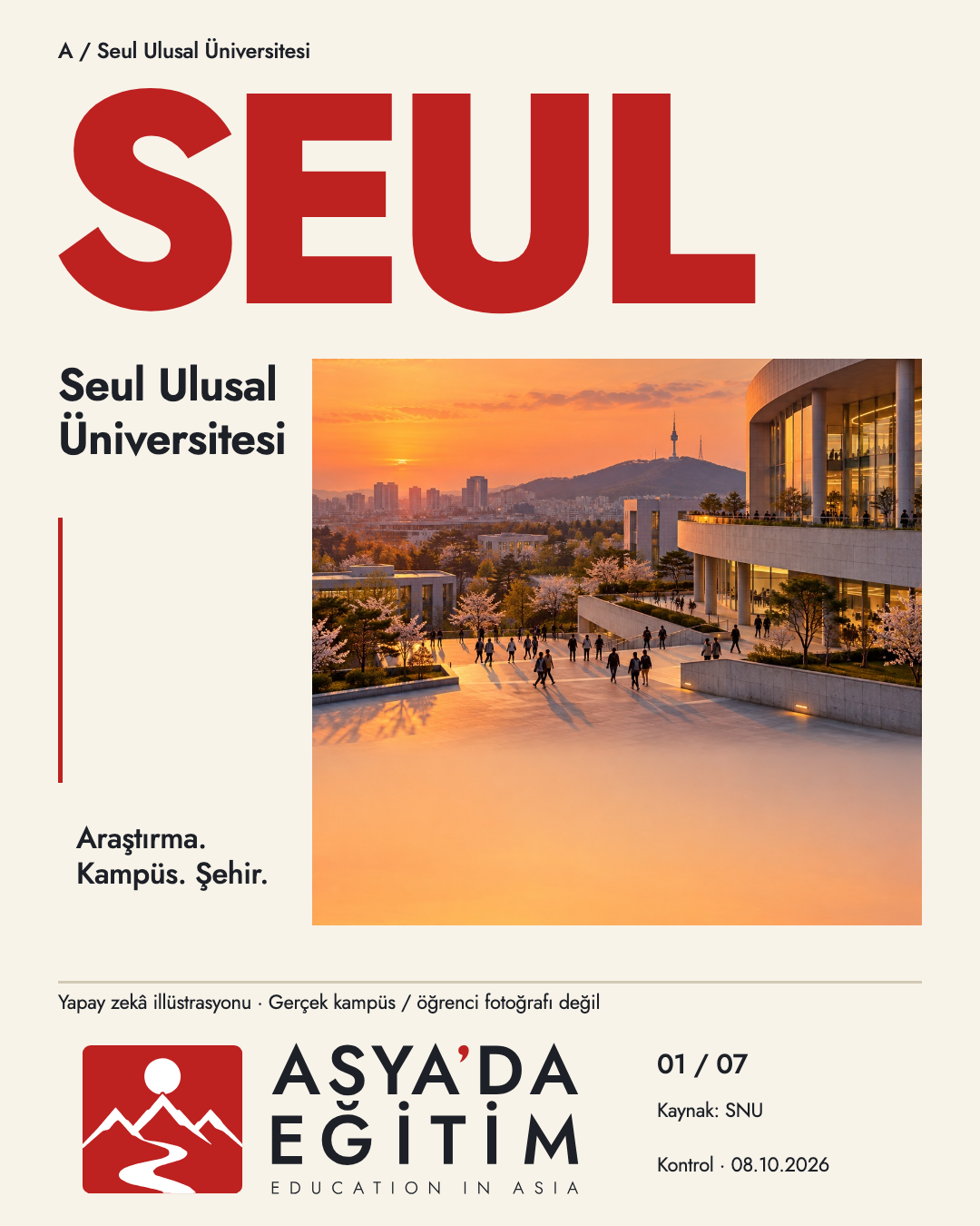 A — Seul Ulusal Üniversitesi markalı kapak